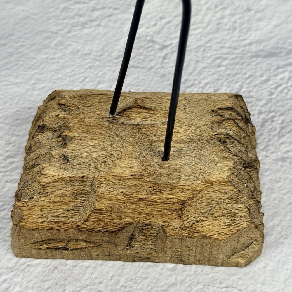 Hand Carved Wooden Egret Shorebird Sculpture Coastal Beach Decor Rustic Bird Art - Picture 9 of 16